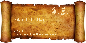 Hubert Erika névjegykártya